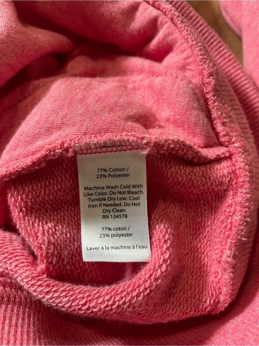 Vineyard Vines Pink & Grey Quilted Yoke Quarter Zip Sweatshirt XS Oversized - Picture 8 of 9